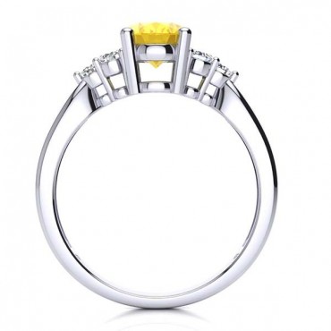 Selena Yellow Citrine Ring - White Gold