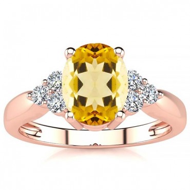 Selena Yellow Citrine Ring - Rose Gold