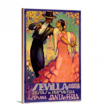 Sevilla Vintage Poster By Juan Dapena Parilla Wall Art - Canvas - Gallery Wrap