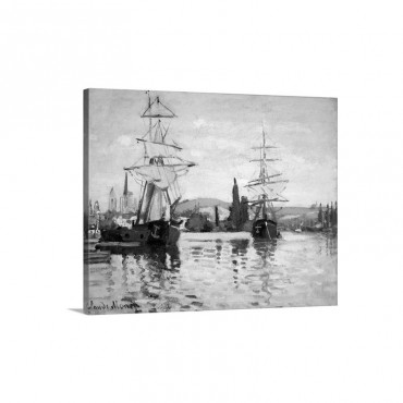 Ships Riding On The Seine At Rouen By Claude Monet Wall Art - Canvas - Gallery Wrap