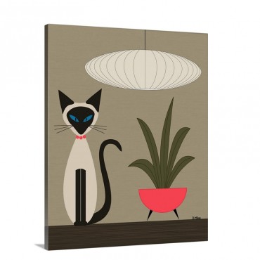 Siamese On Tabletop Wall Art - Canvas - Gallery Wrap
