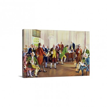 Signing Of The Declaration Of Independence Wall Art - Canvas - Gallery Wrap