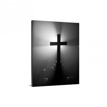 Silhouette Of A Cross Wall Art - Canvas - Gallery Wrap