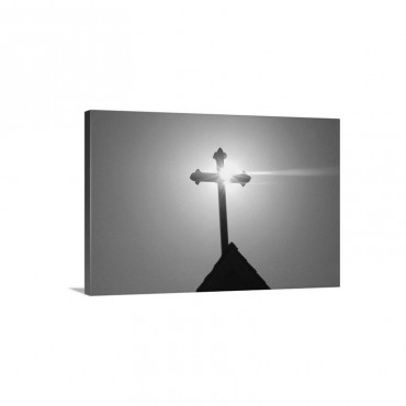 Silhouette Of A Cross On The Roof Of A Church Greece Wall Art - Canvas - Gallery Wrap