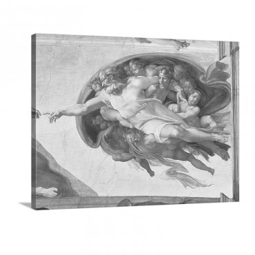 Sistine Chapel Ceiling The Creation Of Adam Detail Of God The Father 1508 12 Wall Art - Canvas - Gallery Wrap