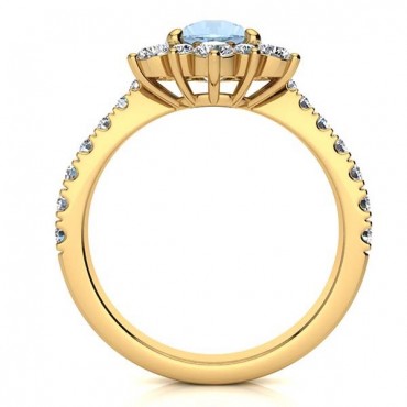 Snowflake Aquamarine Ring - Yellow Gold