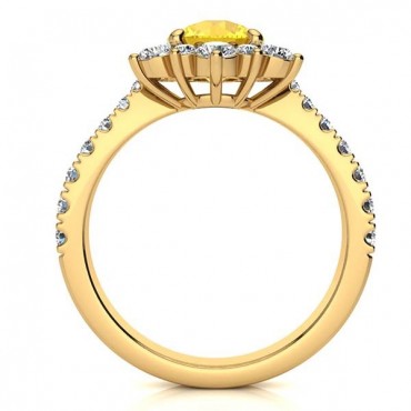 Snowflake Citrine Ring - Yellow Gold