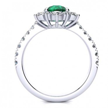 Snowflake Emerald Ring - White Gold
