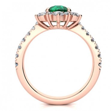 Snowflake Emerald Ring - Rose Gold