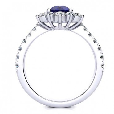Snowflake Sapphire Ring - White Gold