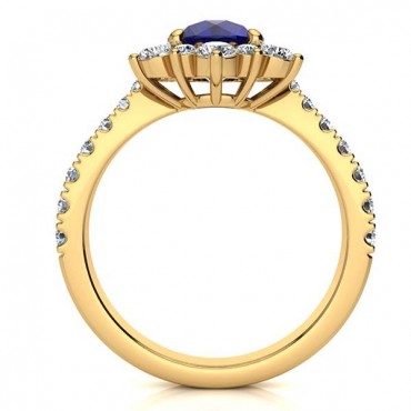 Snowflake Sapphire Ring - Yellow Gold