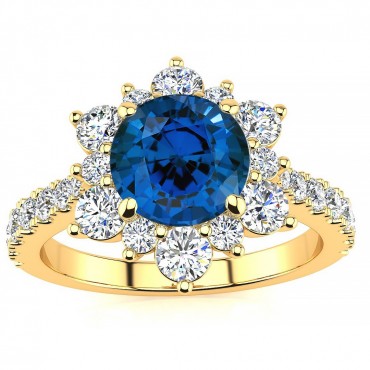 Snowflake Sapphire Ring - Yellow Gold