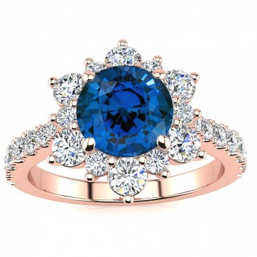 Snowflake Sapphire Ring - Rose Gold