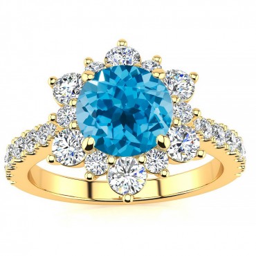 Snowflake Topaz Ring - Yellow Gold