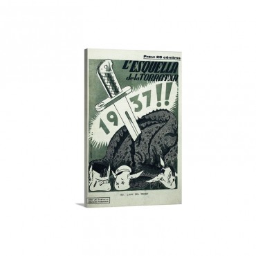 Spanish Civil War Magazine Cover 1937 Triumph's Year Republican Propaganda Wall Art - Canvas - Gallery Wrap