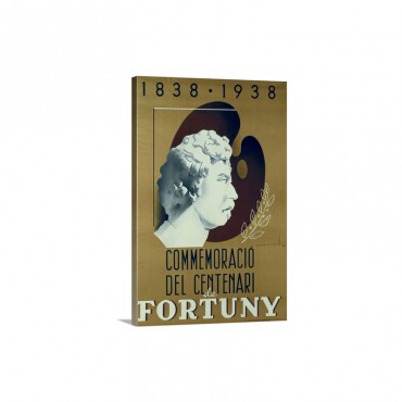 Spanish Poster For Catalan Painter Maria Fortuny's Birth Anniversary 1938 Wall Art - Canvas - Gallery Wrap