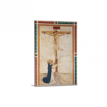 St Dominic Prays Embracing The Crucifix 1438 1446 Florence Italy Wall Art - Canvas - Gallery Wrap