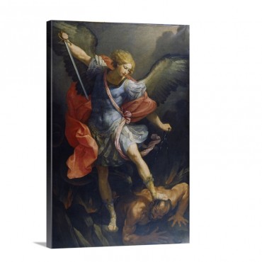 St Michael The Archangel 1635 St Michael Stepping On Devil's Head Wall Art - Canvas - Gallery Wrap