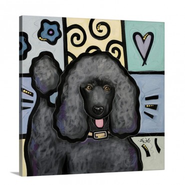 Standard Poodle Black Pop Art Wall Art - Canvas - Gallery Wrap