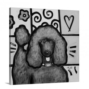 Standard Poodle Black Pop Art Wall Art - Canvas - Gallery Wrap