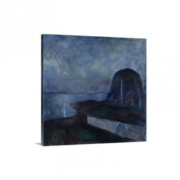 Starry Night By Edvard Munch 1893 Norwegian Painting Wall Art - Canvas - Gallery Wrap