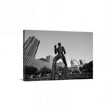 Statue Near Old Courthouse St Louis MO Wall Art - Canvas - Gallery Wrap