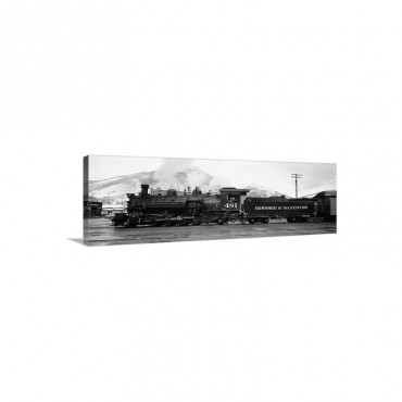 Steam Train On Railroad Track Durango And Silverton Narrow Gauge Railroad Colorado Wall Art - Canvas - Gallery Wrap