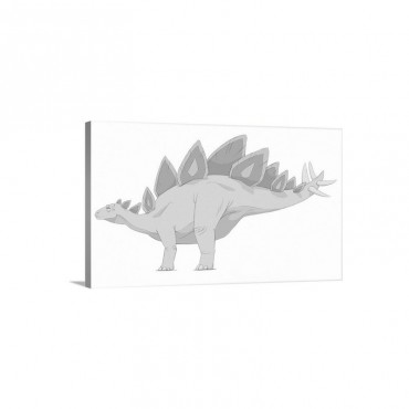 Stegosaurus Pencil Drawing With Digital Color Wall Art - Canvas - Gallery Wrap