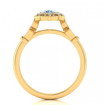 Stephanie Aquamarine Ring - Yellow Gold