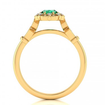 Stephanie Emerald Ring - Yellow Gold