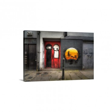 Stick Couple In A Doorway Wall Art - Canvas - Gallery Wrap