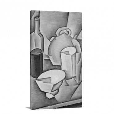 Still Life With A Bottle Of Wine And An Earthenware Water Jug 1911 Wall Art - Canvas - Gallery Wrap