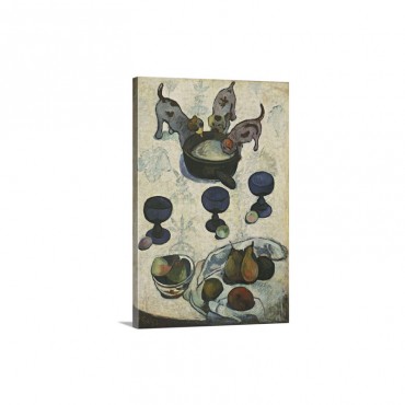 Still Life With Three Puppies By Paul Gauguin Wall Art - Canvas - Gallery Wrap