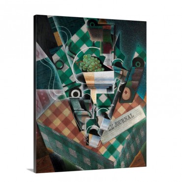 Still Life With Checked Tablecloth Wall Art - Canvas - Gallery Wrap