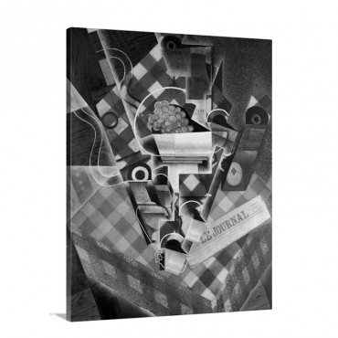 Still Life With Checked Tablecloth Wall Art - Canvas - Gallery Wrap