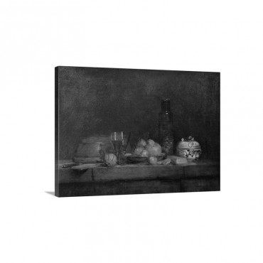 Still Life With A Bottle Of Olives 1760 Wall Art - Canvas - Gallery Wrap