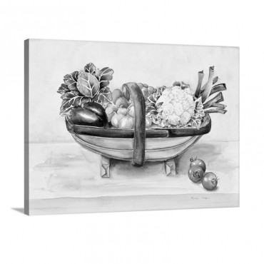 Still Life With A Trug Of Vegetables 1996 Wall Art - Canvas - Gallery Wrap