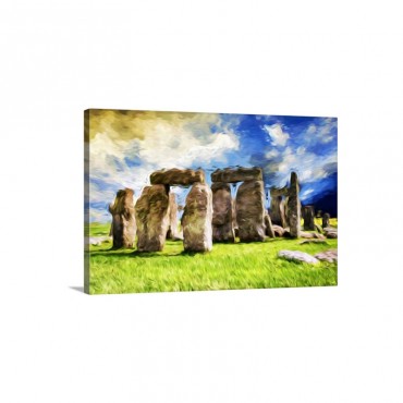 Stonehenge Oil Painting Series Wall Art - Canvas - Gallery Wrap