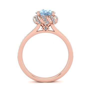Sultana Aquamarine Ring - Rose Gold