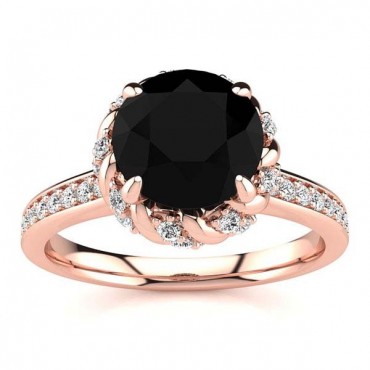 Sultana Black Diamond Ring - Rose Gold
