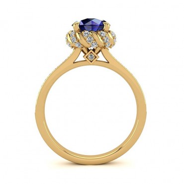 Sultana Blue Sapphire Ring - Yellow Gold