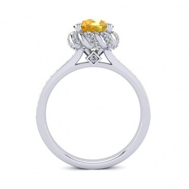 Sultana Citrine Ring - White Gold