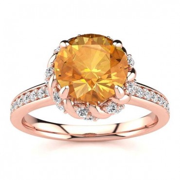Sultana Citrine Ring - Rose Gold