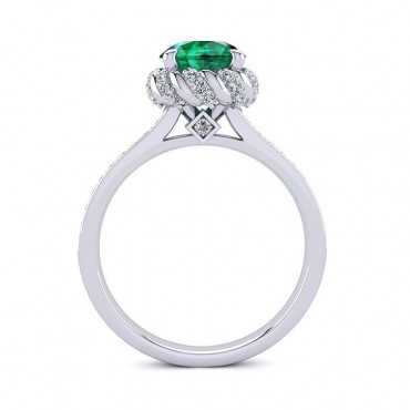 Sultana Emerald Ring - White Gold