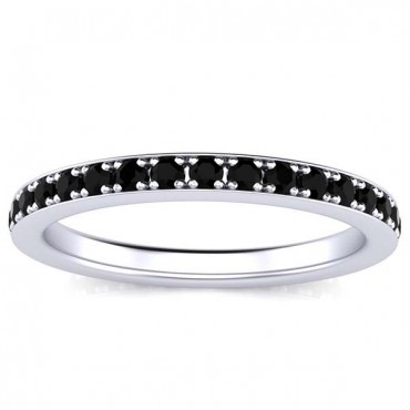 Sydney Black Diamond Eternity Ring - White Gold