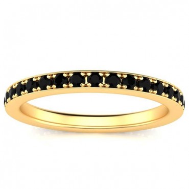 Sydney Black Diamond Eternity Ring - Yellow Gold
