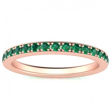 Sydney Emerald Eternity Ring - Rose Gold
