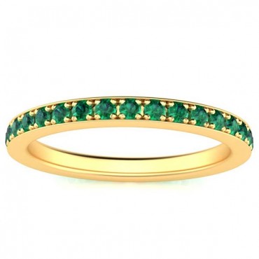 Sydney Emerald Eternity Ring - Yellow Gold