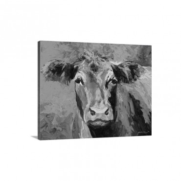 Blue Cow Wall Art - Canvas - Gallery Wrap