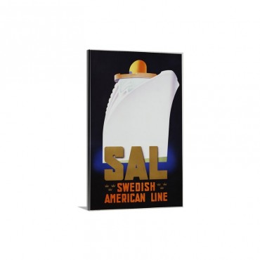 Swedish American Line Poster Wall Art - Canvas - Gallery Wrap 